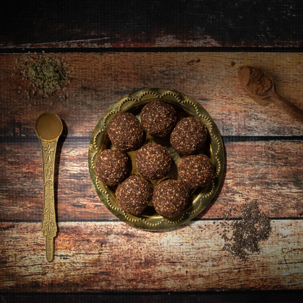 Vegan Chocolate, Hemp, chia laddu